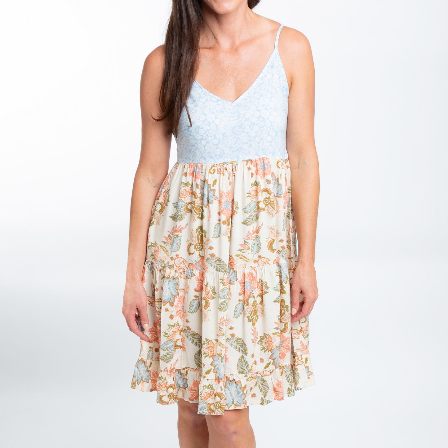 Bellamy Spaghetti Strap Tiered Panel Babydoll Dress