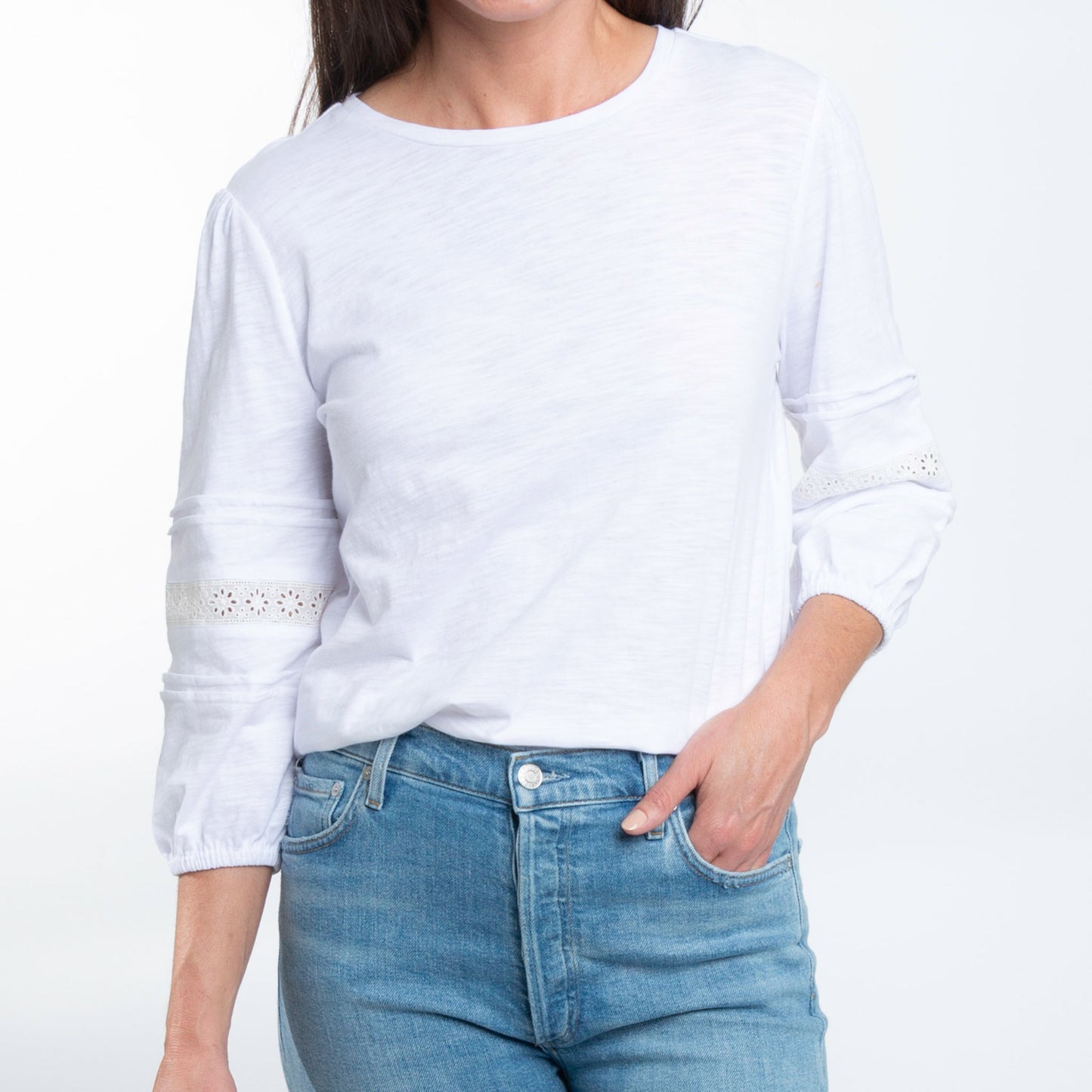 Cassidy 3/4 Sleeve Crew Neck Blouse Top