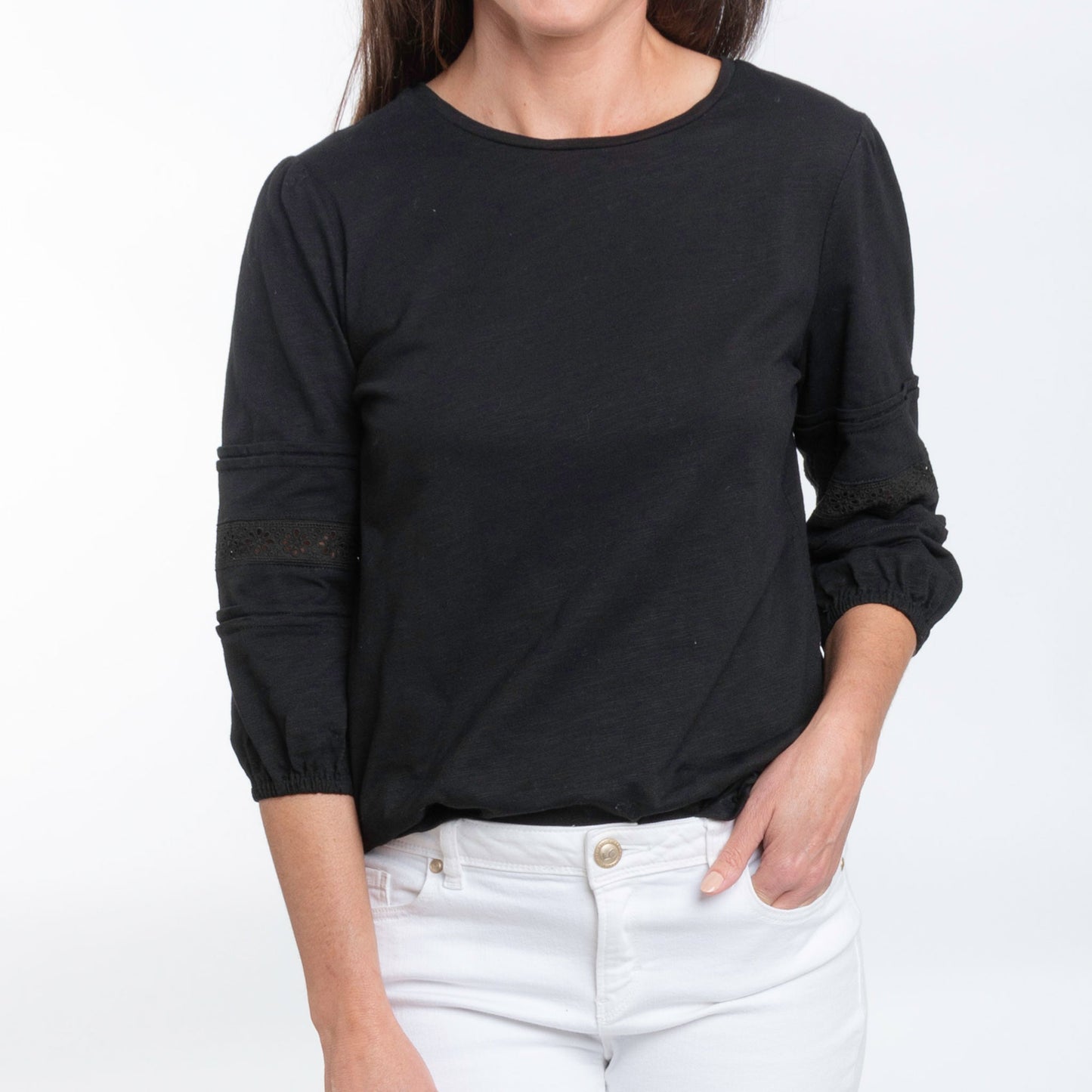 Cassidy 3/4 Sleeve Crew Neck Blouse Top