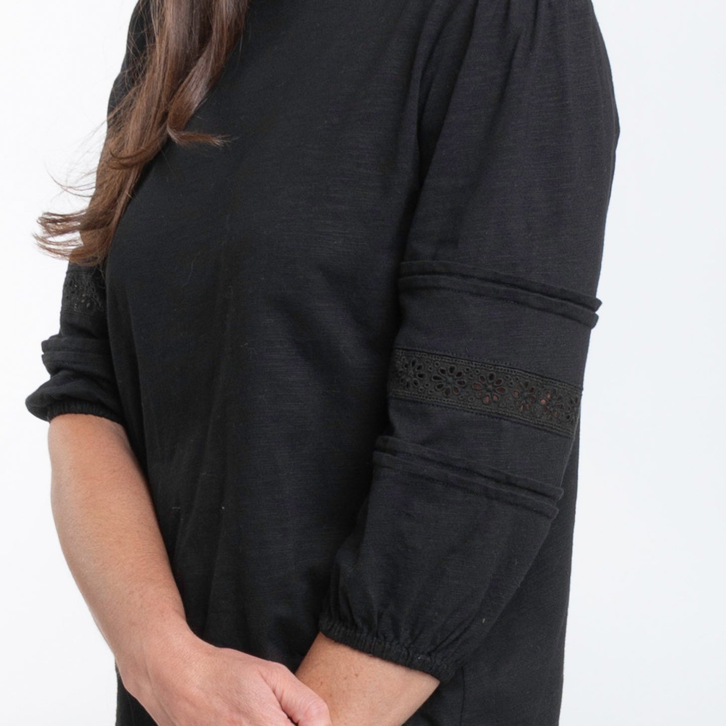 Cassidy 3/4 Sleeve Crew Neck Blouse Top