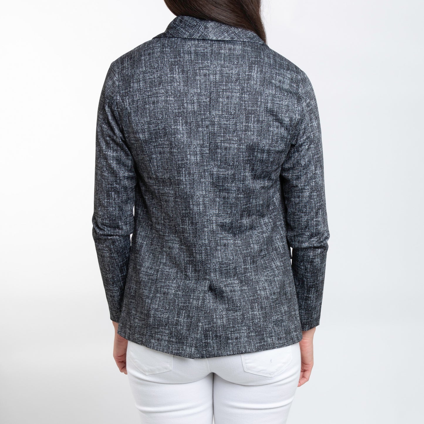 Gemma Stretch Jersey Heathered Black Blazer