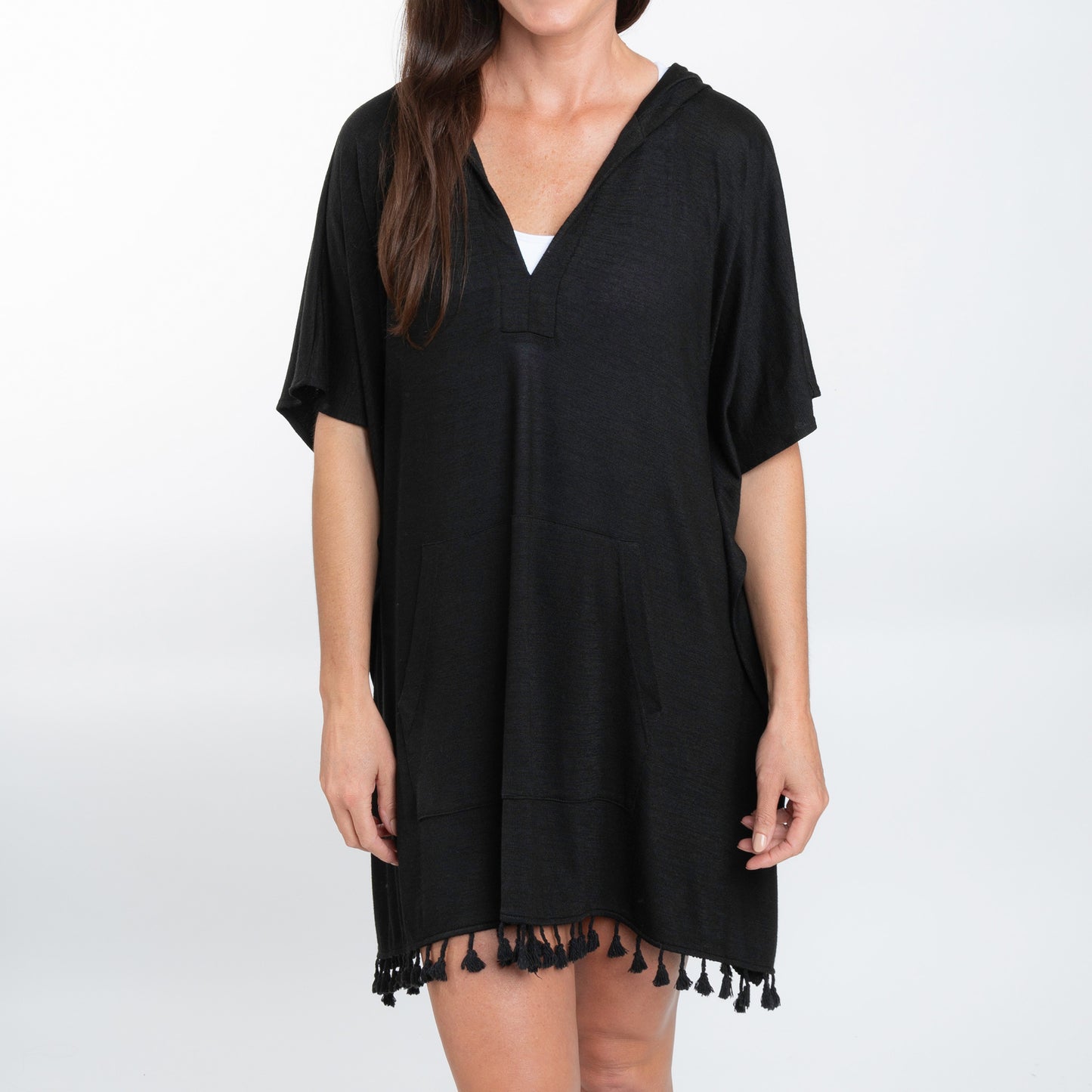 Naomi One Size Hooded Poncho Swimsuit Cover Up