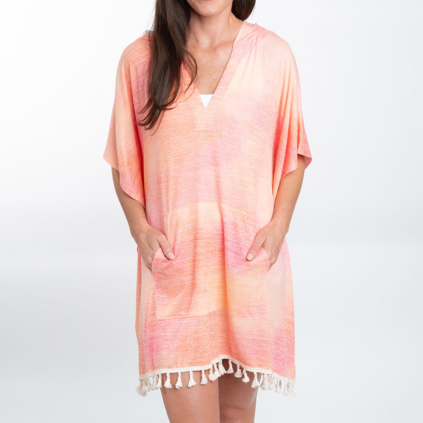 Naomi One Size Hooded Poncho Swimsuit Cover Up