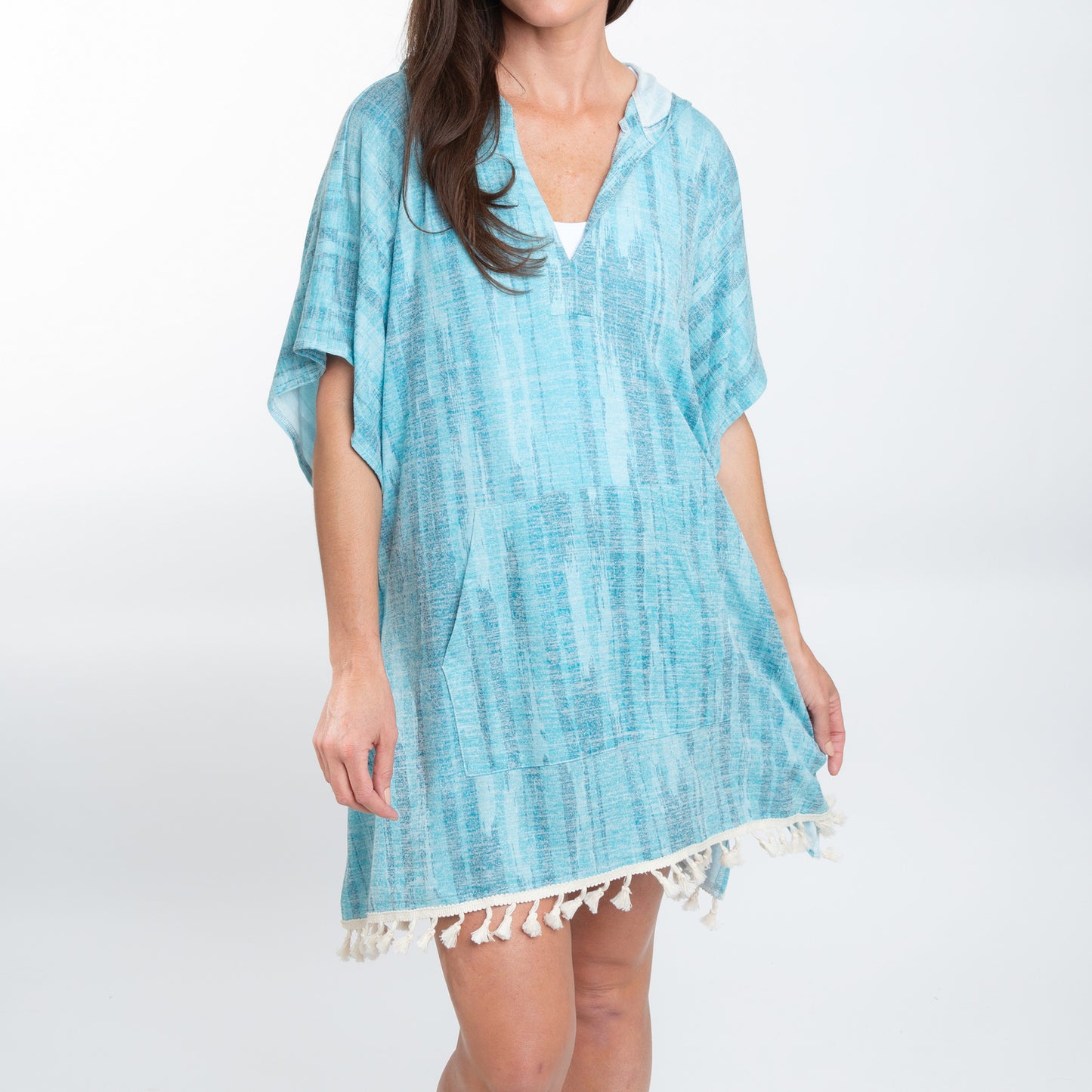 Naomi One Size Hooded Poncho Swimsuit Cover Up