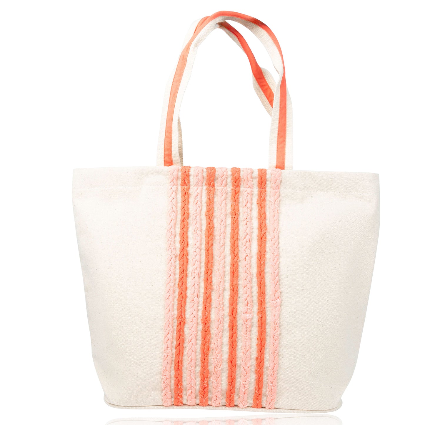 Kona Water Resistant Hand Embroidered Striped Beach Tote Bag