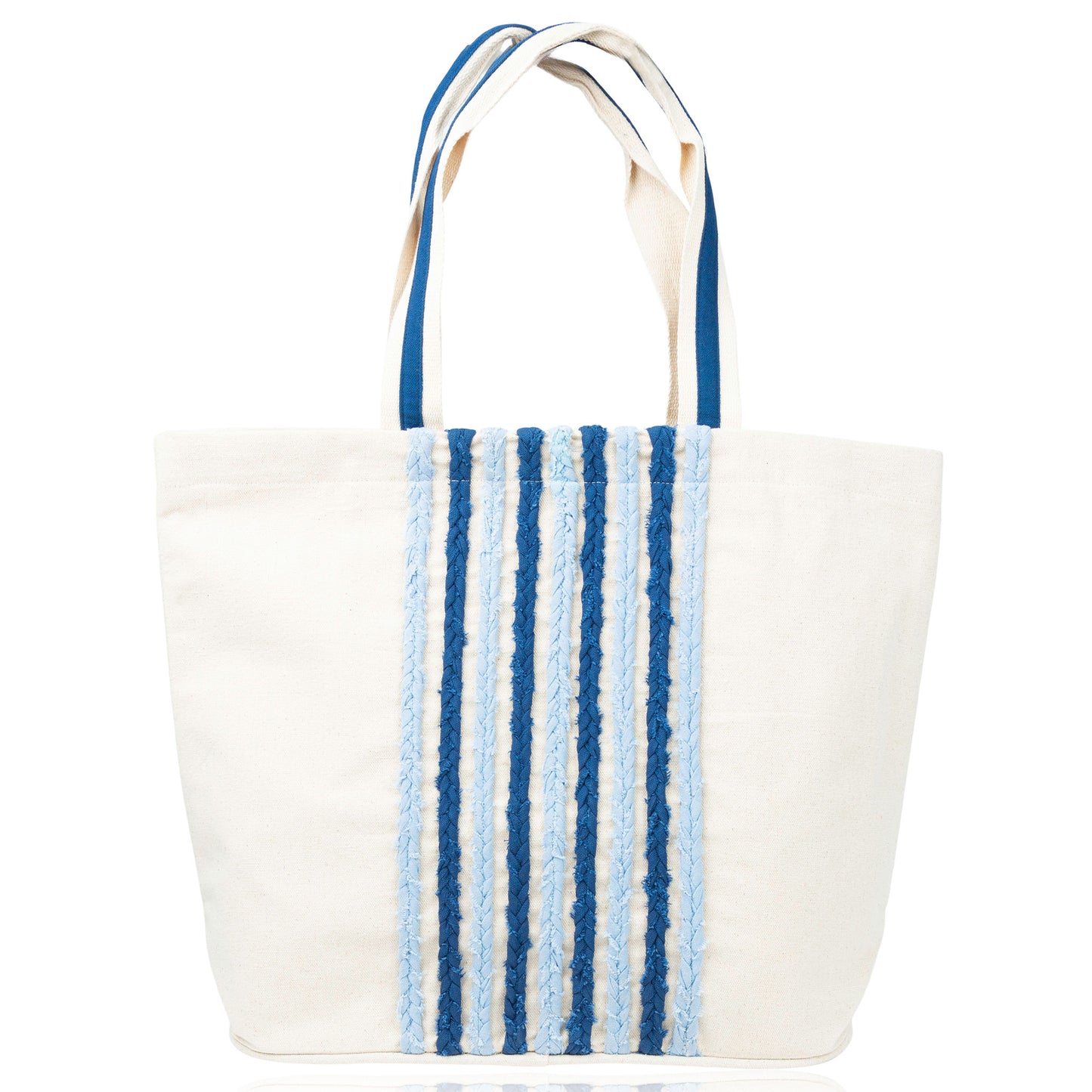 Kona Water Resistant Hand Embroidered Striped Beach Tote Bag