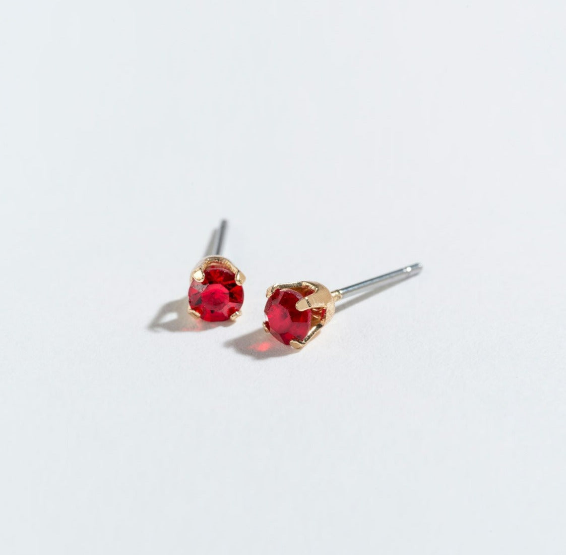 Solitaire Round Cut Birthstone Stud Earrings