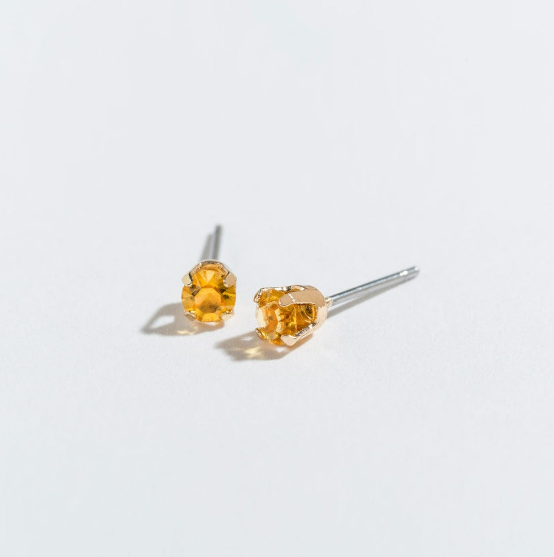 Solitaire Round Cut Birthstone Stud Earrings