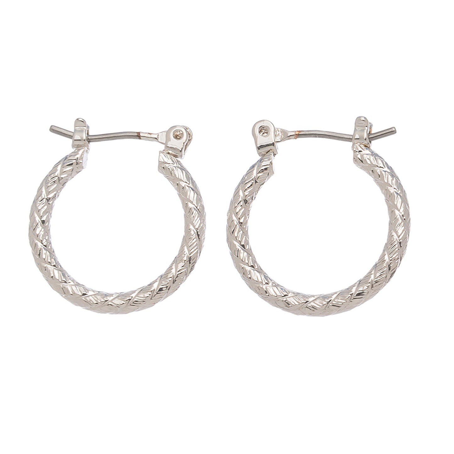 Texture Silver Hoop Earrings