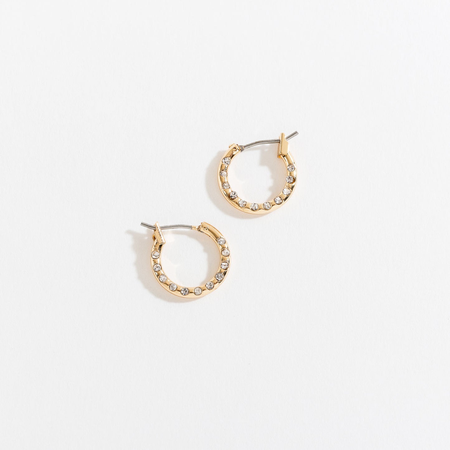 Stone Accent Hoop Earrings