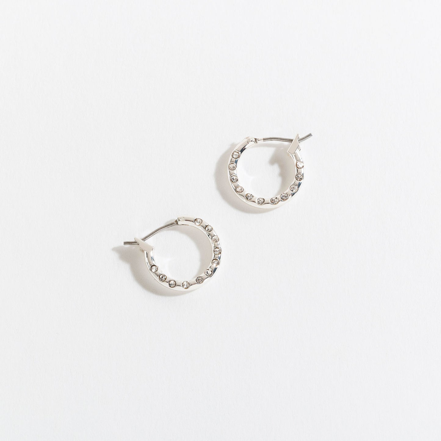 Stone Accent Hoop Earrings