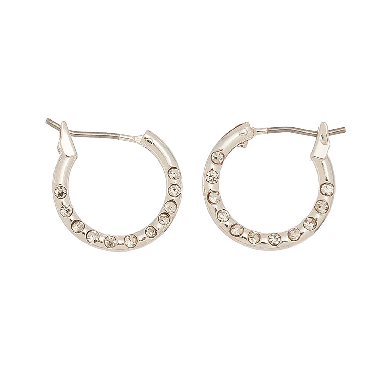 Stone Accent Hoop Earrings