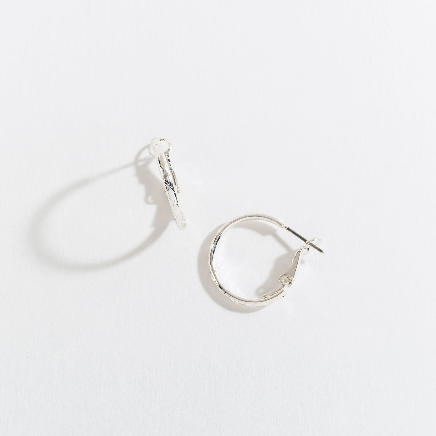 Silver Pattern Hoop Earrings