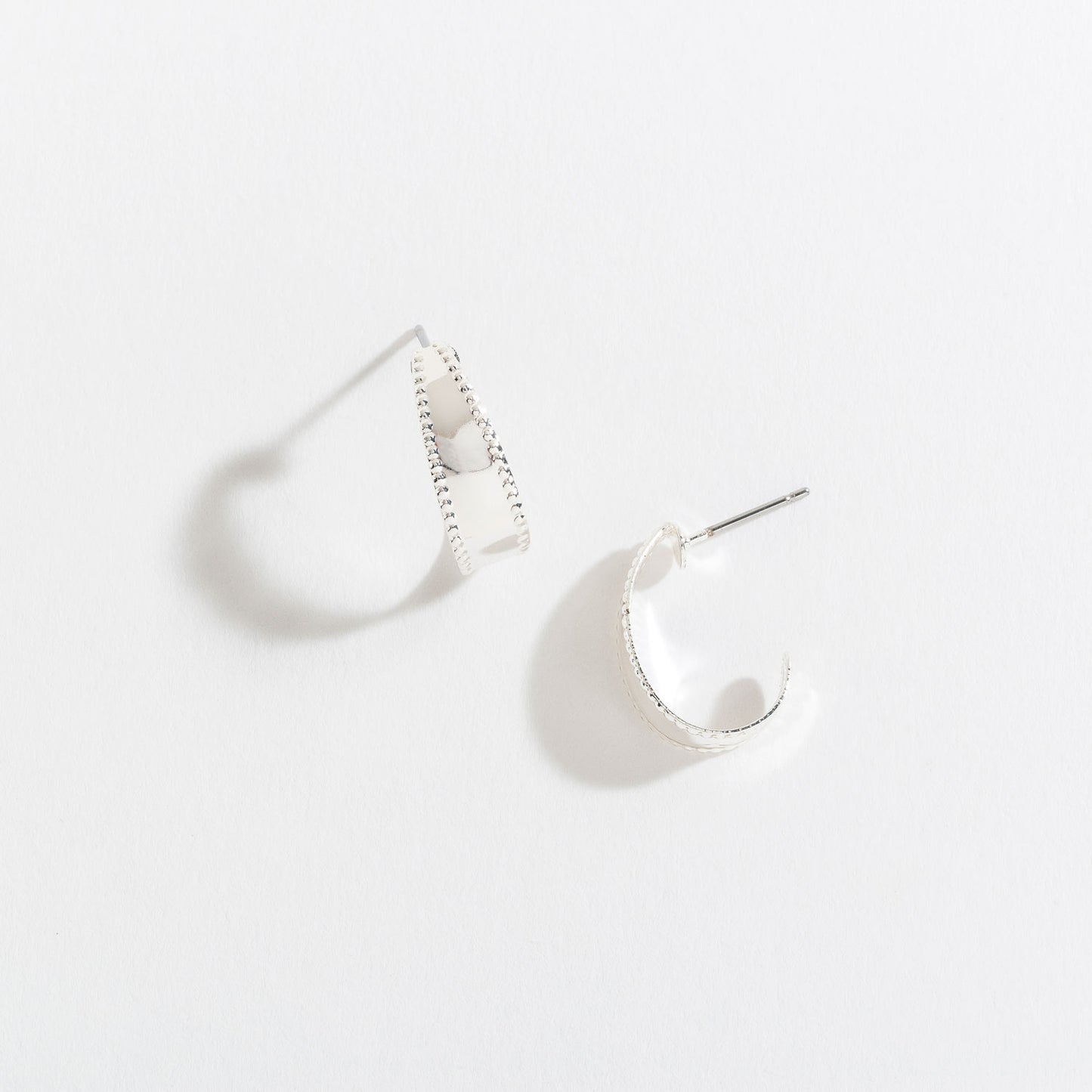 Silver J Hoop Earrings