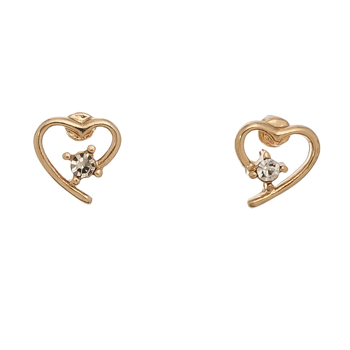 Crystal Heart Stud Earrings