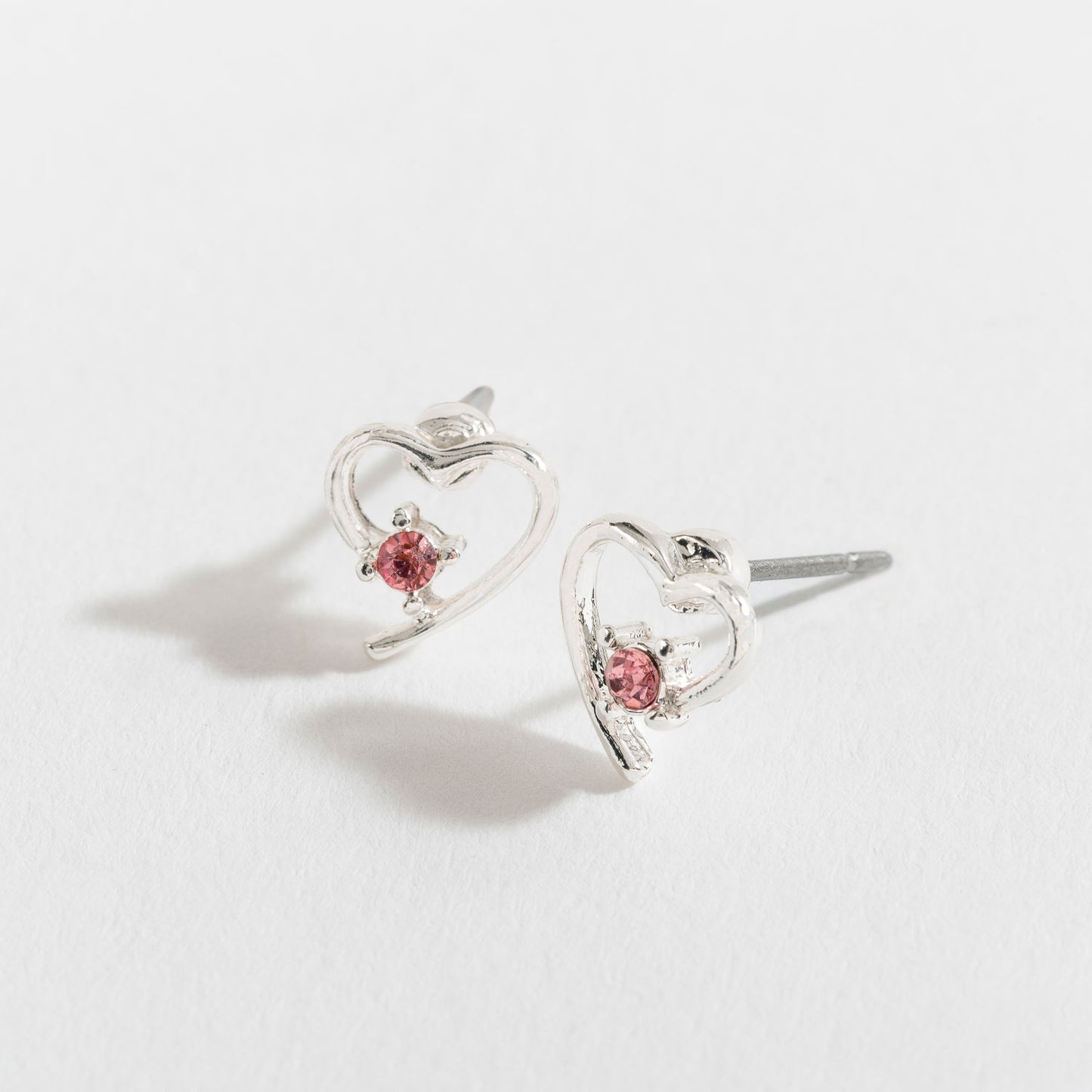 Crystal Heart Stud Earrings