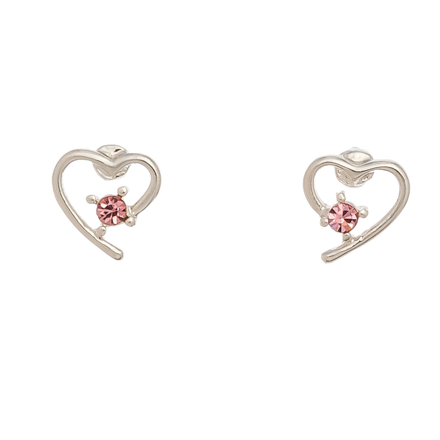 Crystal Heart Stud Earrings