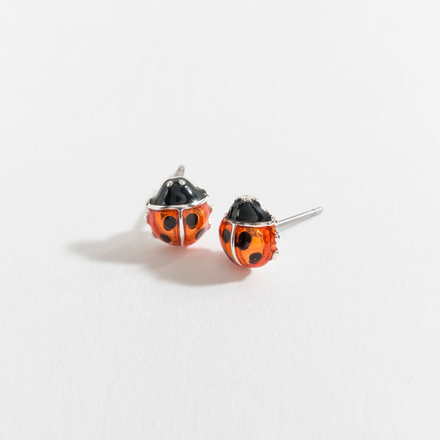 Red and Black Ladybug Stud Earrings
