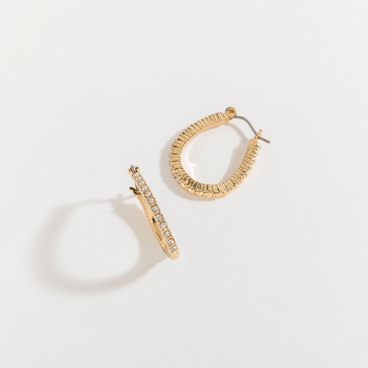 Crystal Stone Hoop Earrings