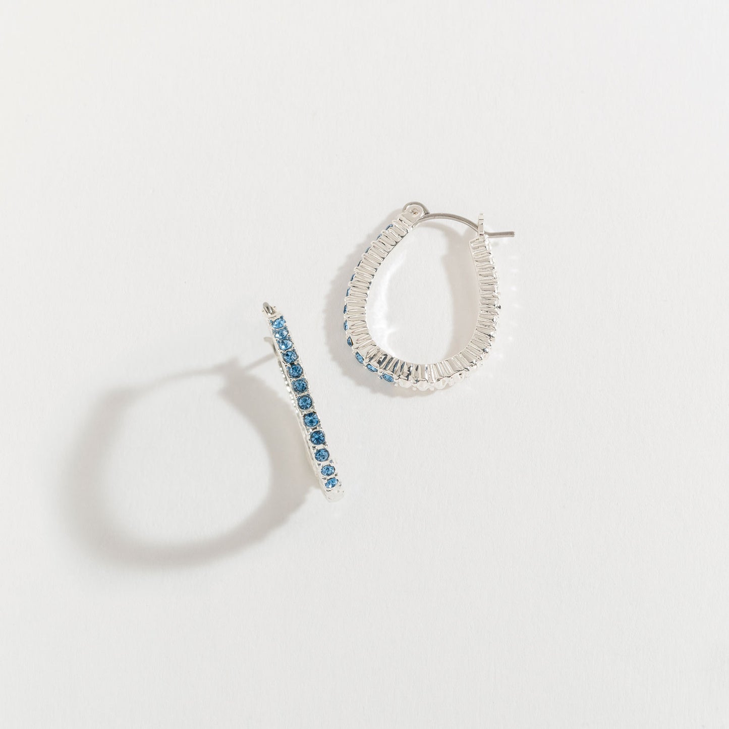 Crystal Stone Hoop Earrings