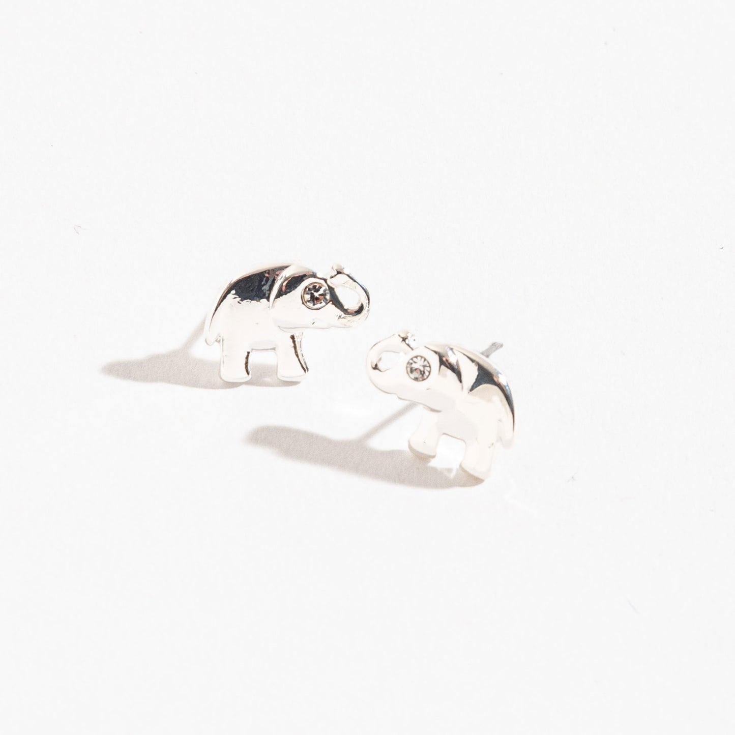 Silver Elephant Stud Earrings