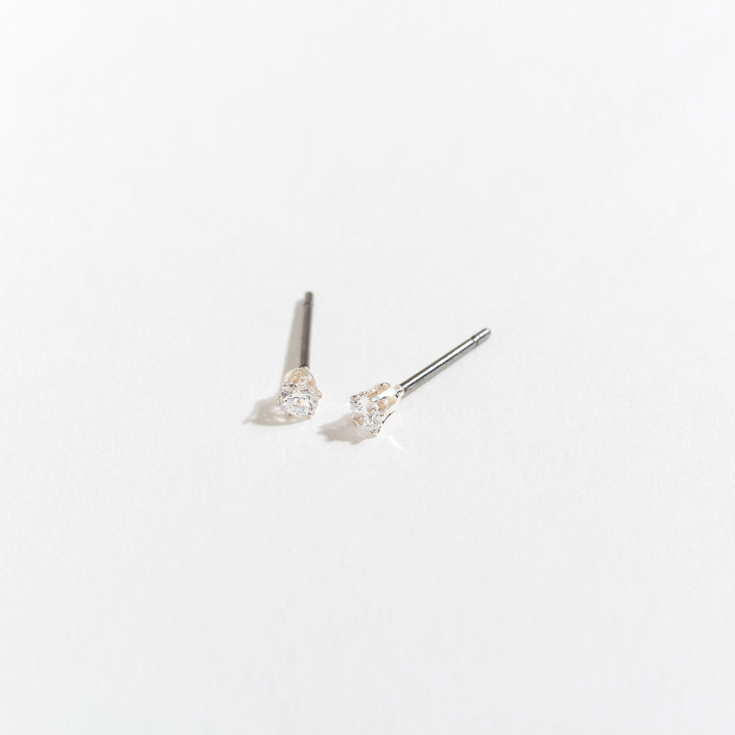 2mm Cubic Zirconia Stud Earrings
