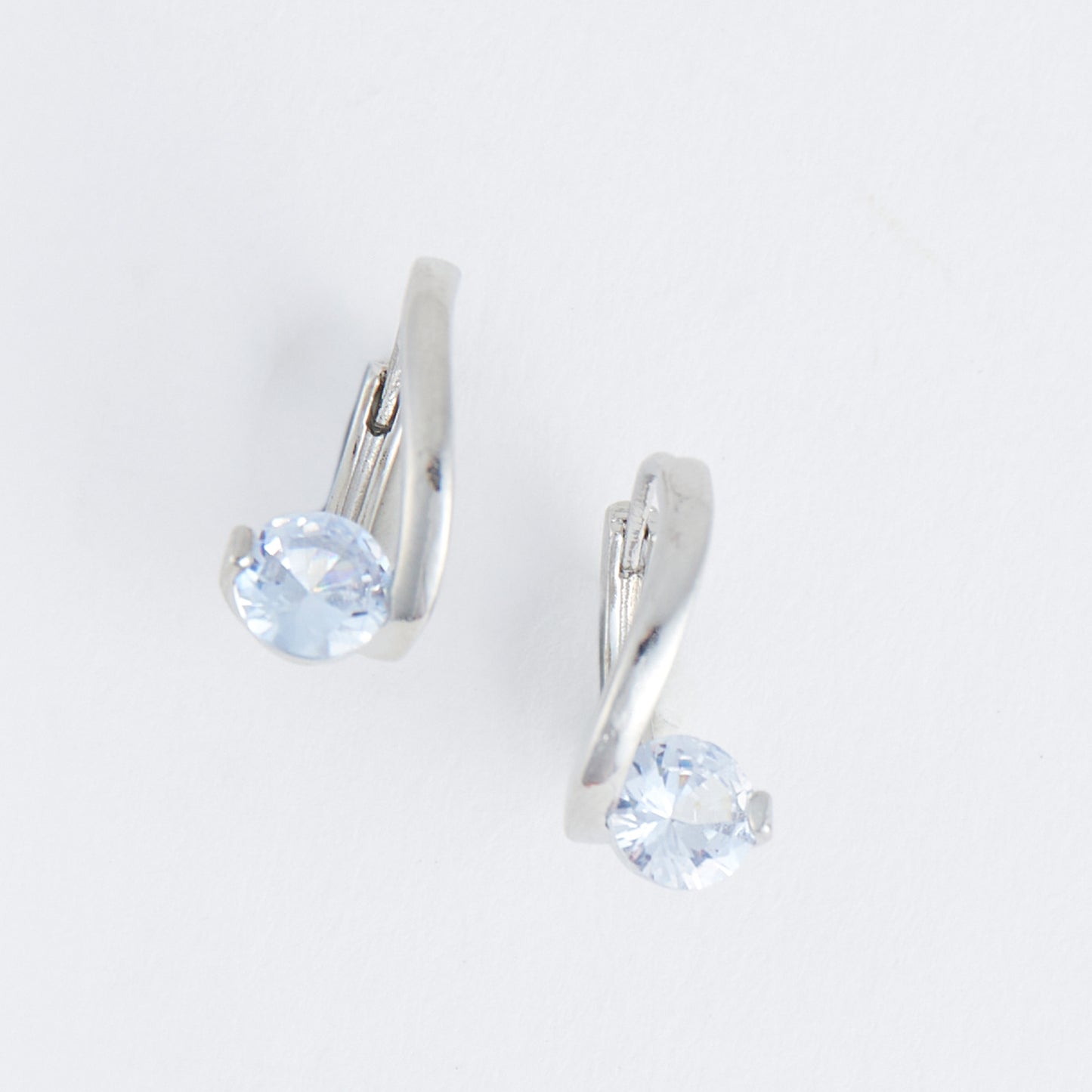 Dazzler Twisted Cubic Zirconia Hoop Earrings