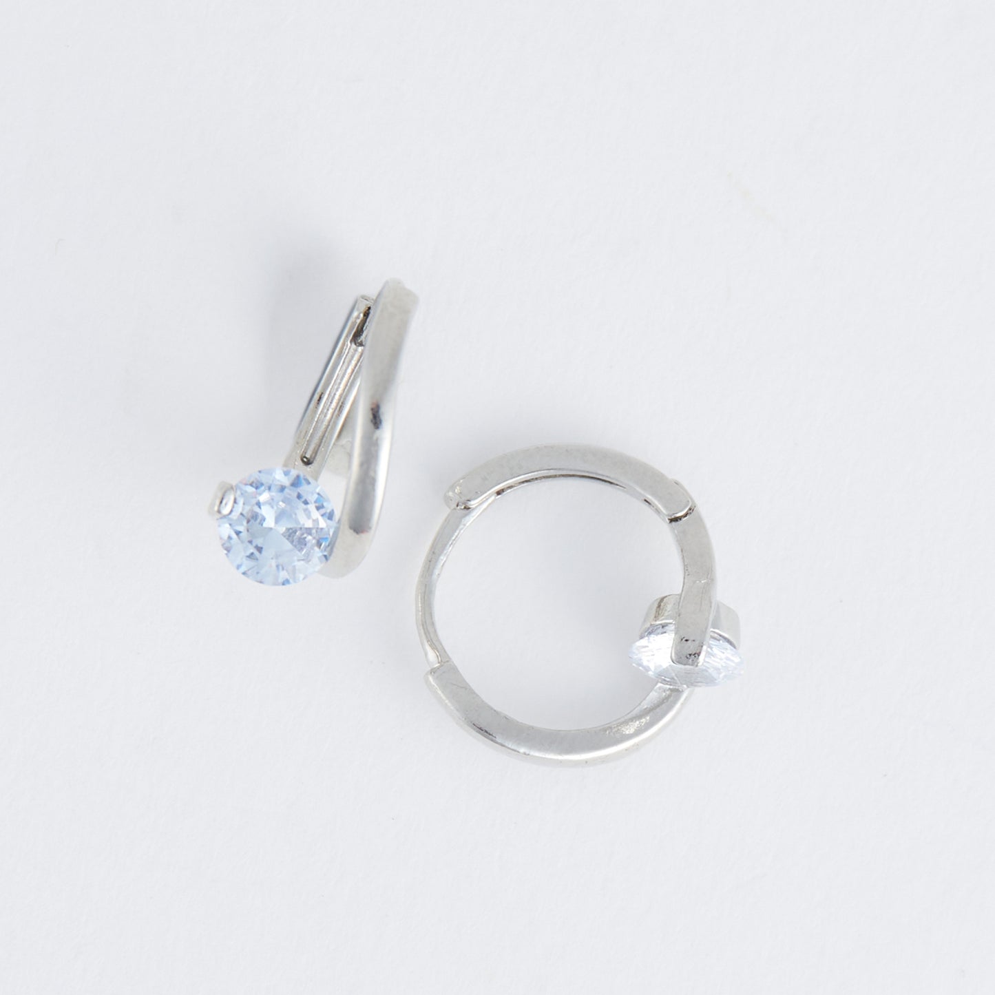 Dazzler Twisted Cubic Zirconia Hoop Earrings
