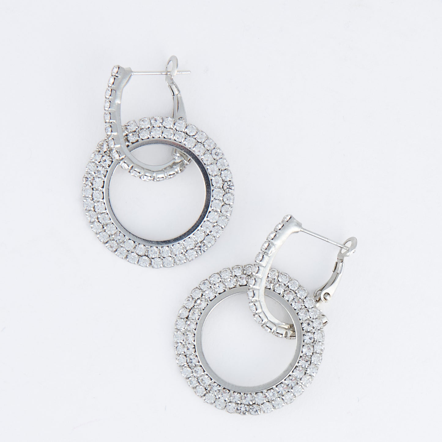 Dazzler Double Pave Cubic Zirconia Hoop Earrings