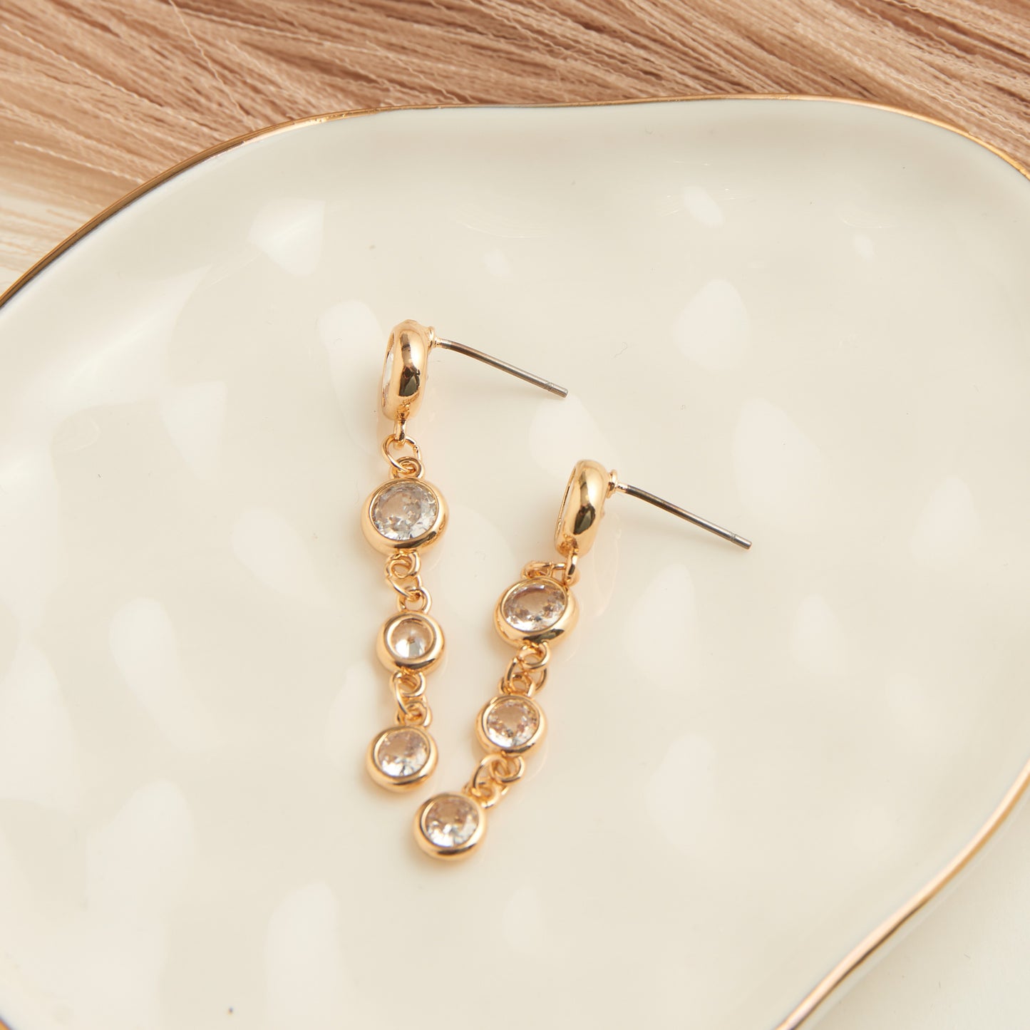 Dazzler Linked Cubic Zirconia Drop Earrings