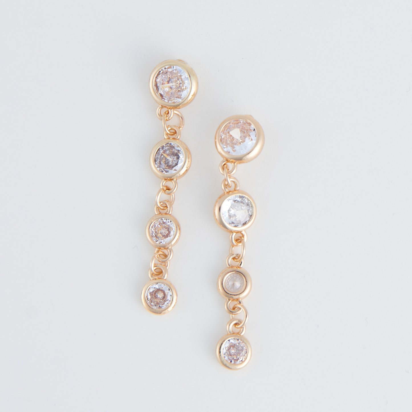 Dazzler Linked Cubic Zirconia Drop Earrings