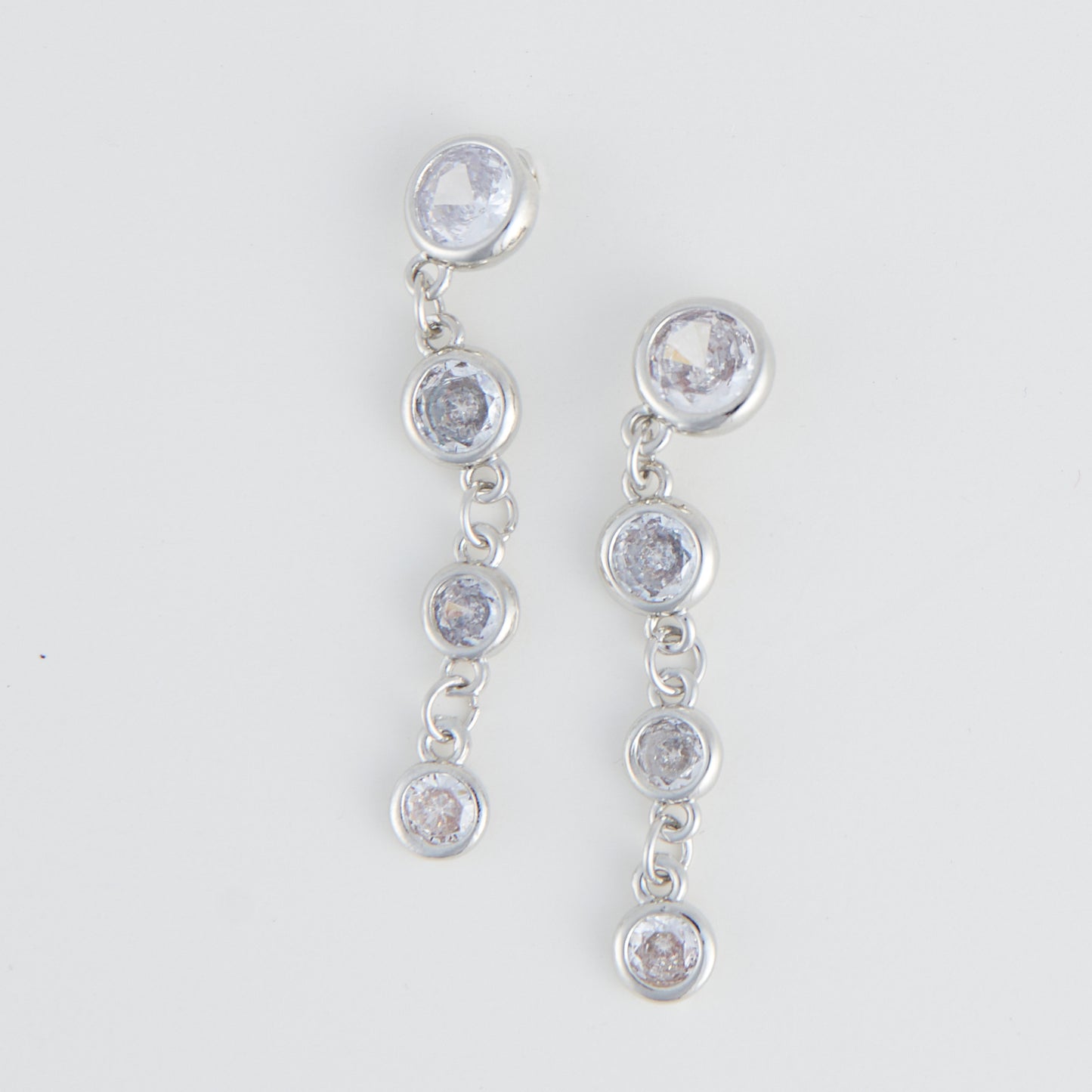 Dazzler Linked Cubic Zirconia Drop Earrings