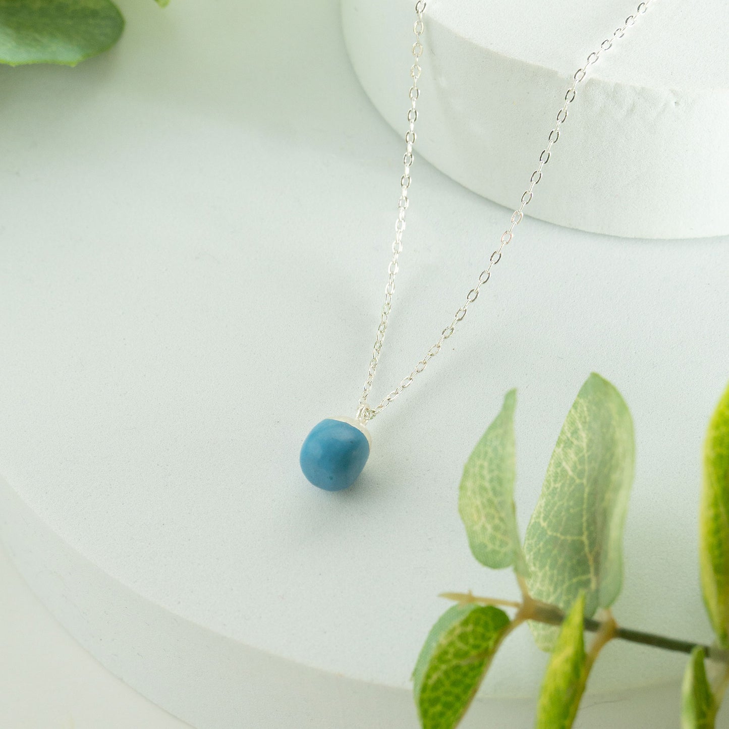 Harlowe Sterling Silver Genuine Turquoise Pendant Necklace