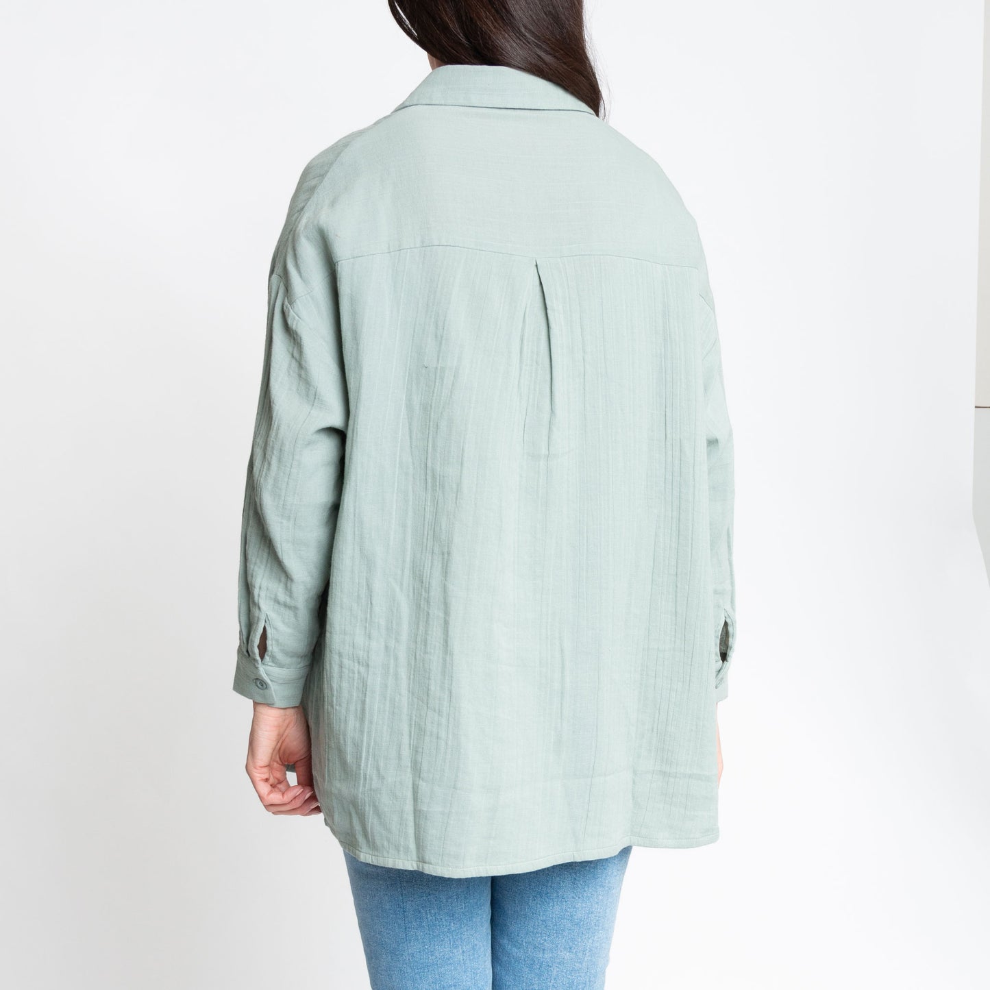 Aaliyah Gauze Long Sleeve Button Up Top