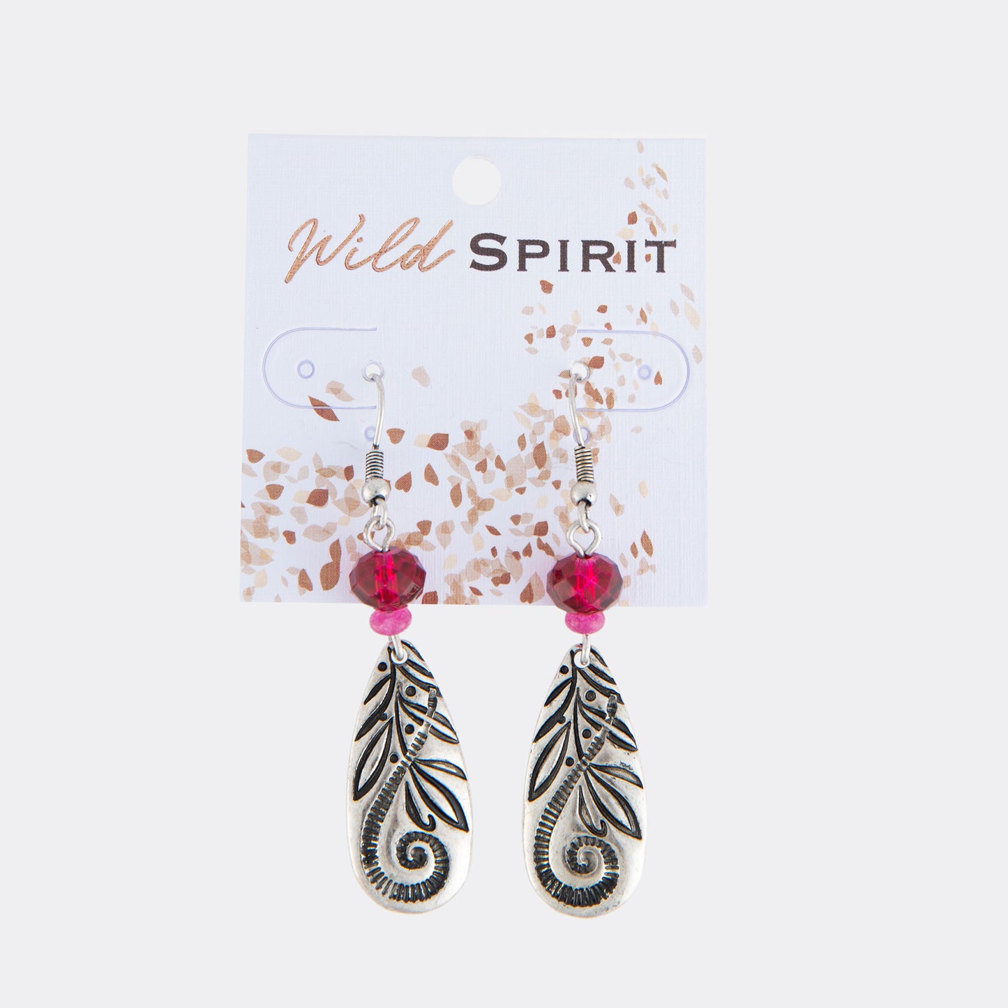 Wild Spirit Two Tone Beaded Silver Tear Drop Earrings