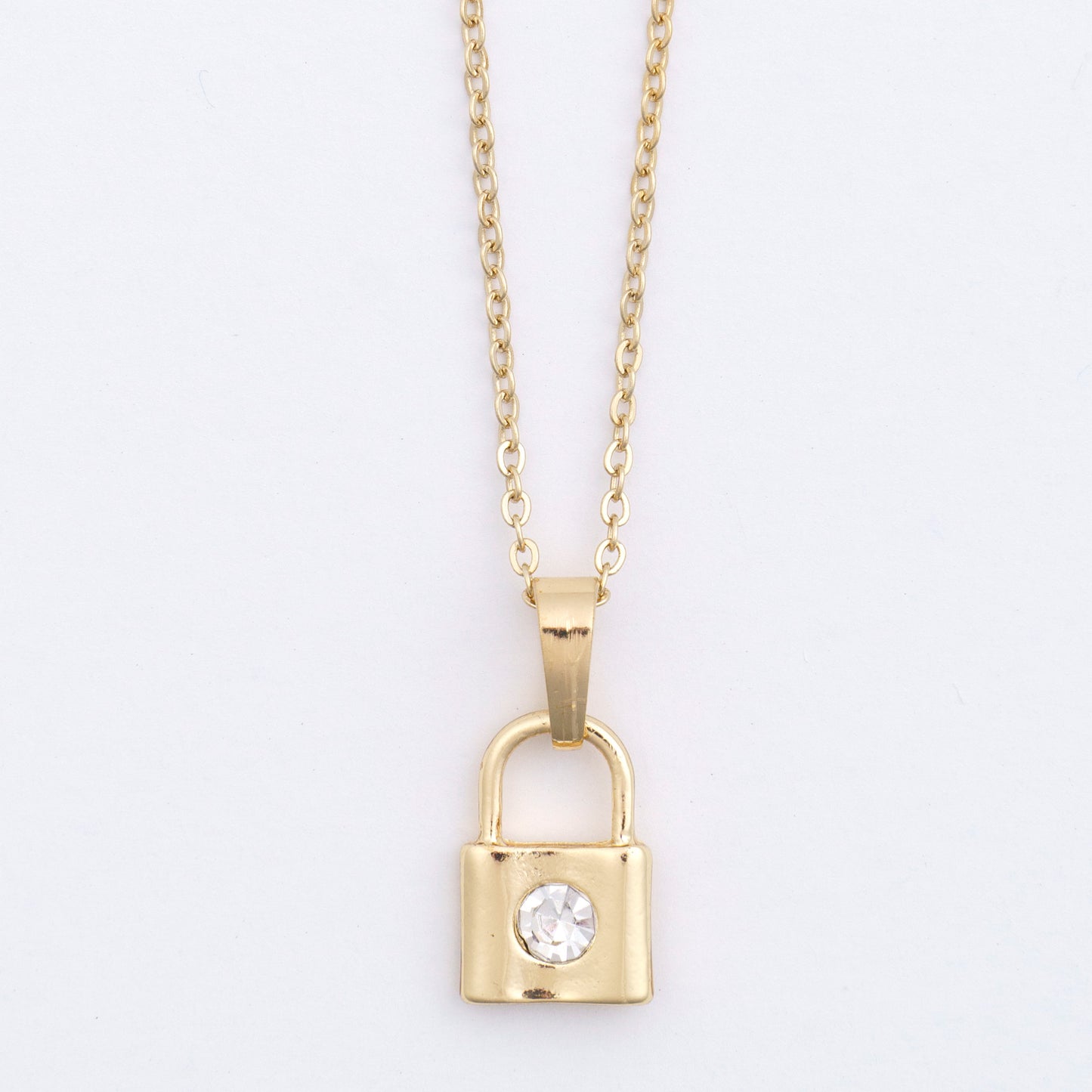 Dainty Padlock Charm Necklace