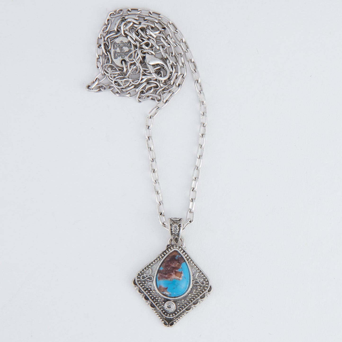 Wild Spirit Asteria Square Blue Stone 18" Pendant Necklace