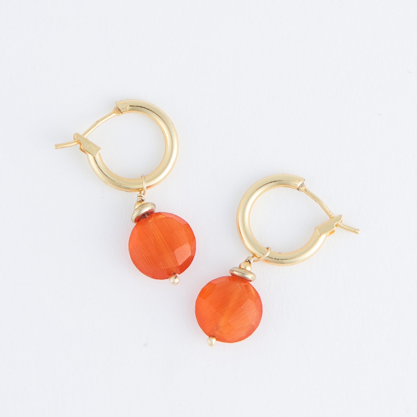 Tahani 18K Gold Genuine Stone Hoop Earrings