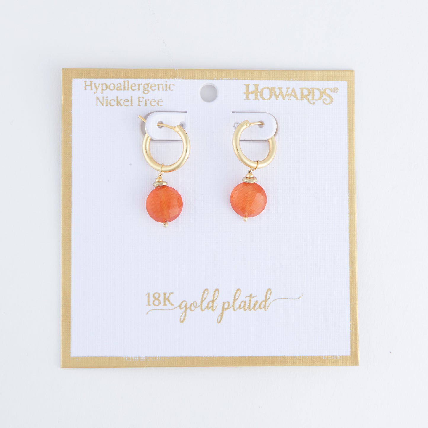 Tahani 18K Gold Genuine Stone Hoop Earrings