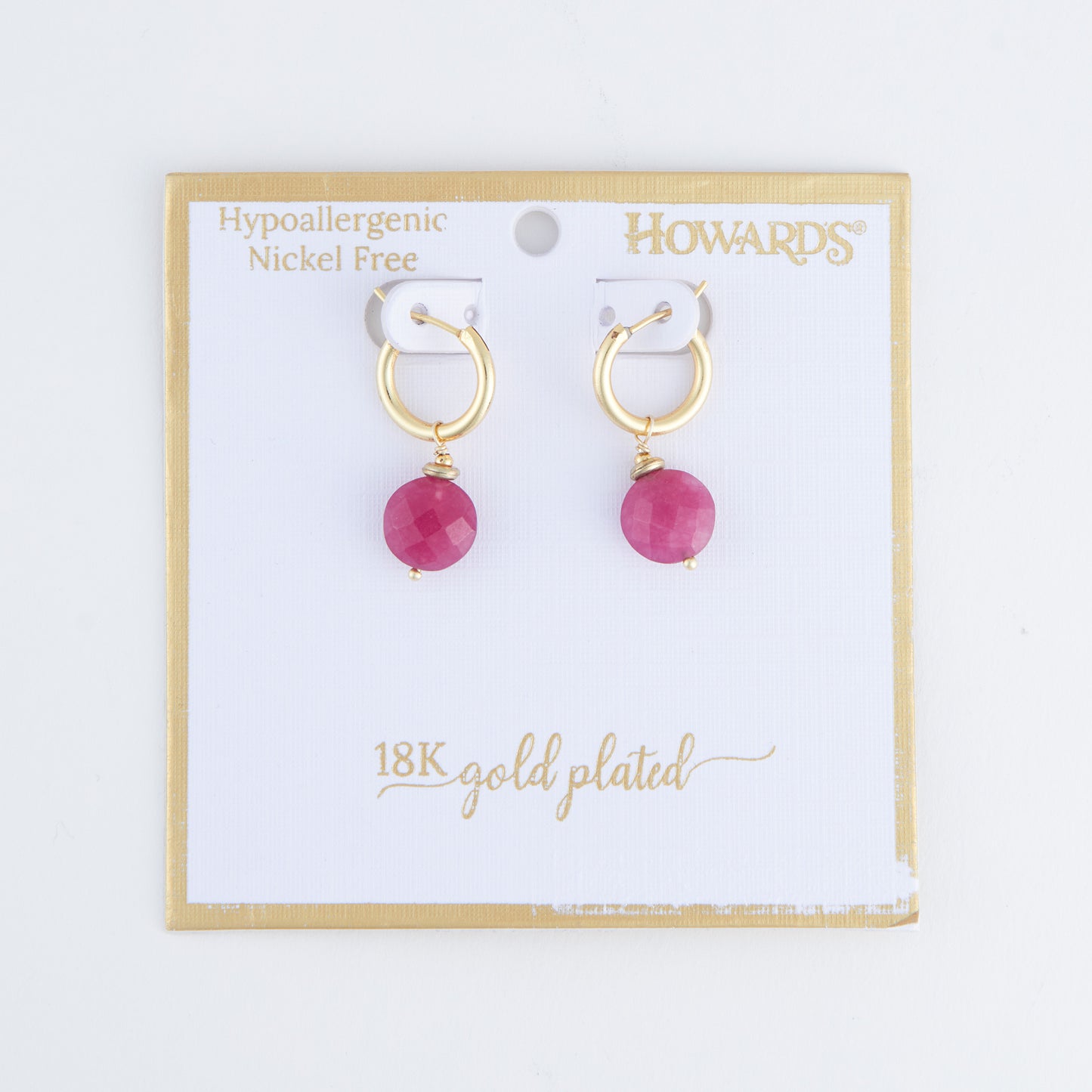 Tahani 18K Gold Genuine Stone Hoop Earrings