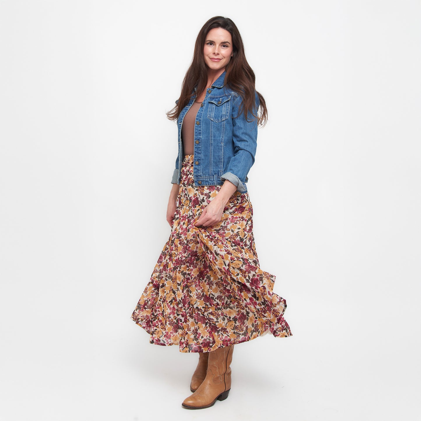 Hazel Georgette Tiered Maxi Skirt