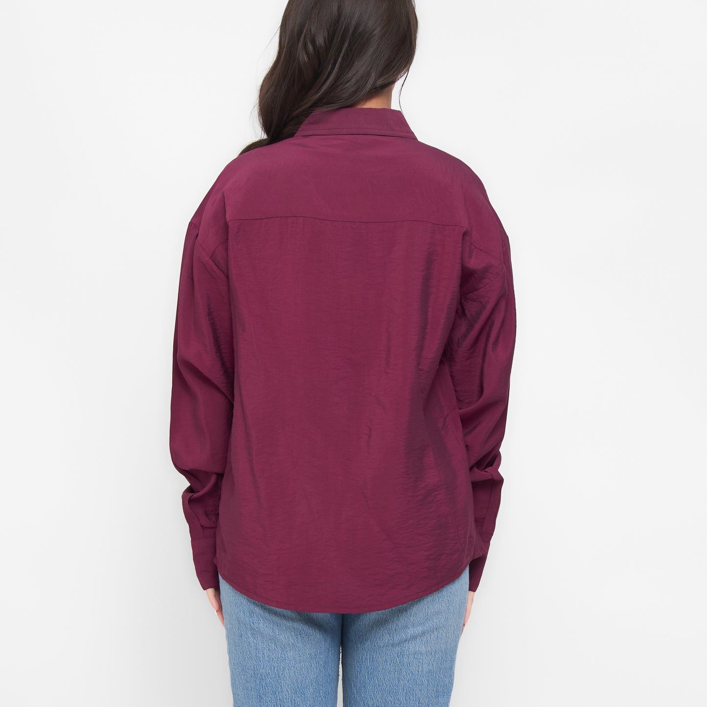 Reece Collared Long Sleeve Boyfriend Button Up Top