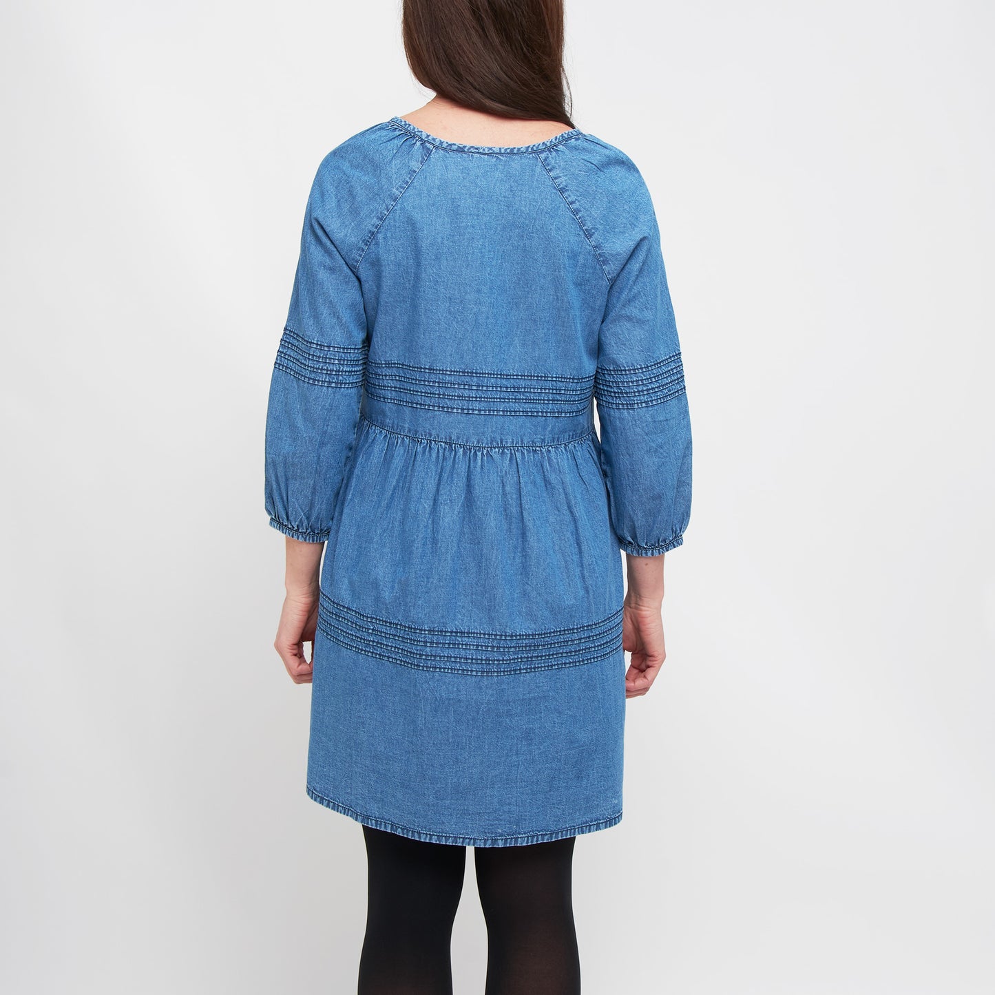 Micah Scoop Neck 3/4 Sleeve Cotton Babydoll Dress