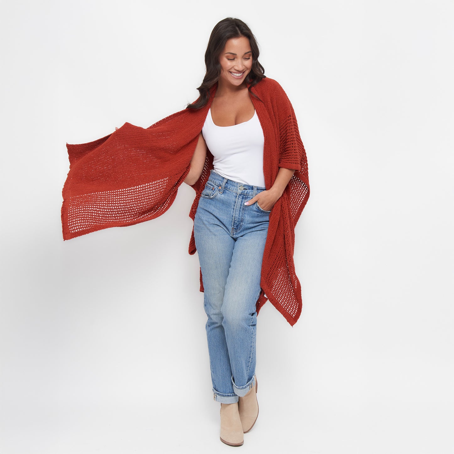 Presley One Size Open Sweater Knit Wrap