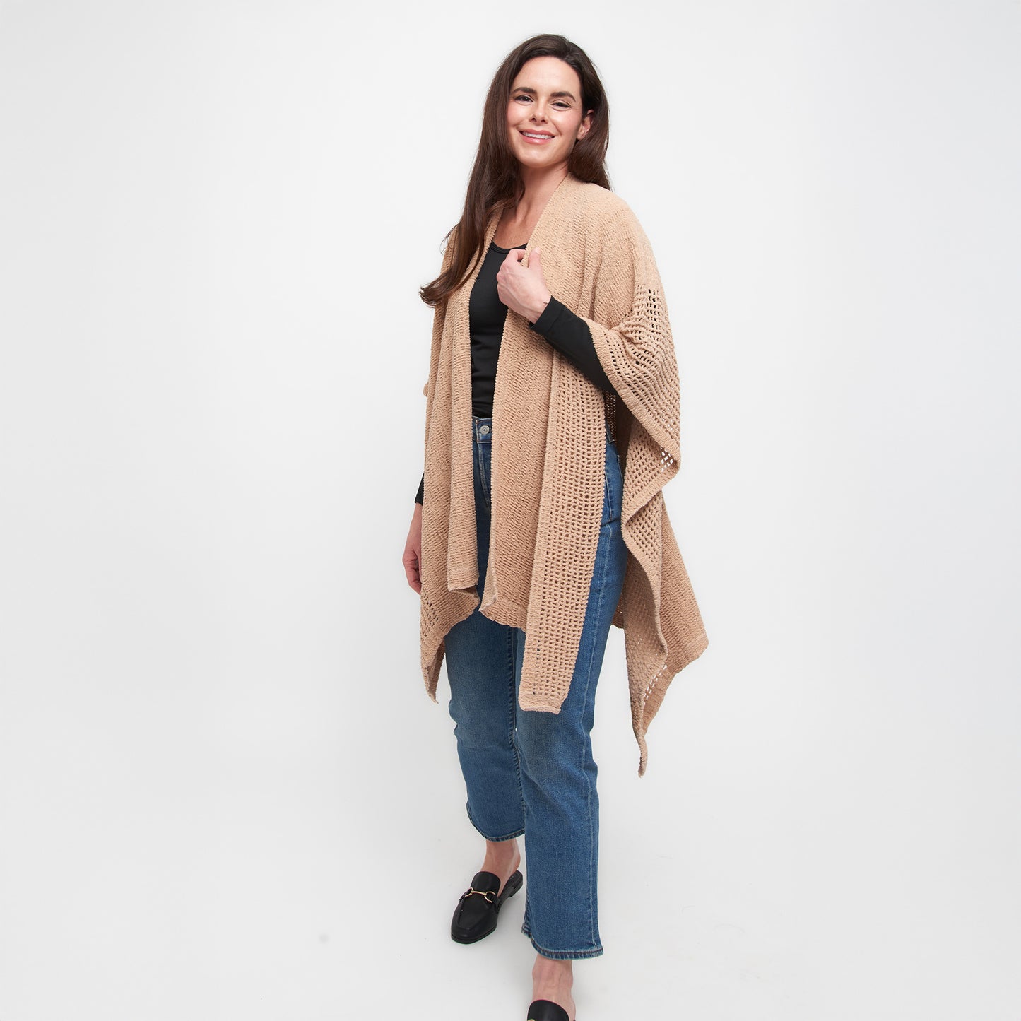 Presley One Size Open Sweater Knit Wrap