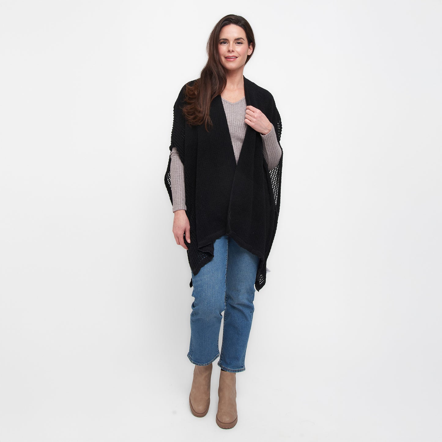 Presley One Size Open Sweater Knit Wrap