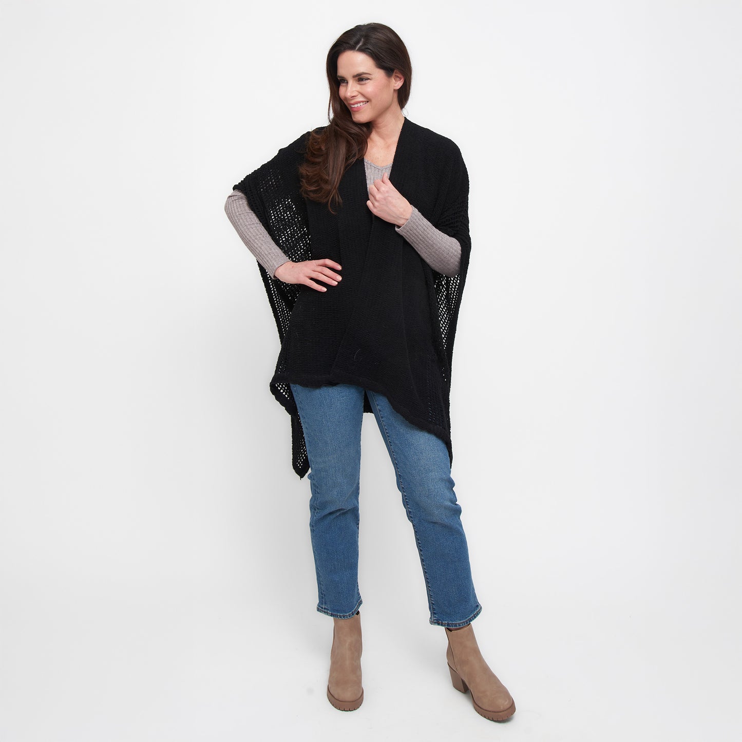 Presley One Size Open Sweater Knit Wrap