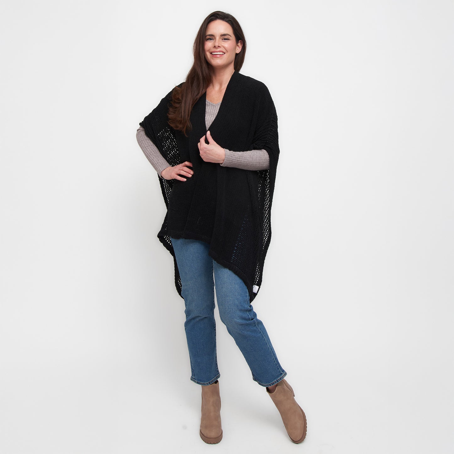 Presley One Size Open Sweater Knit Wrap