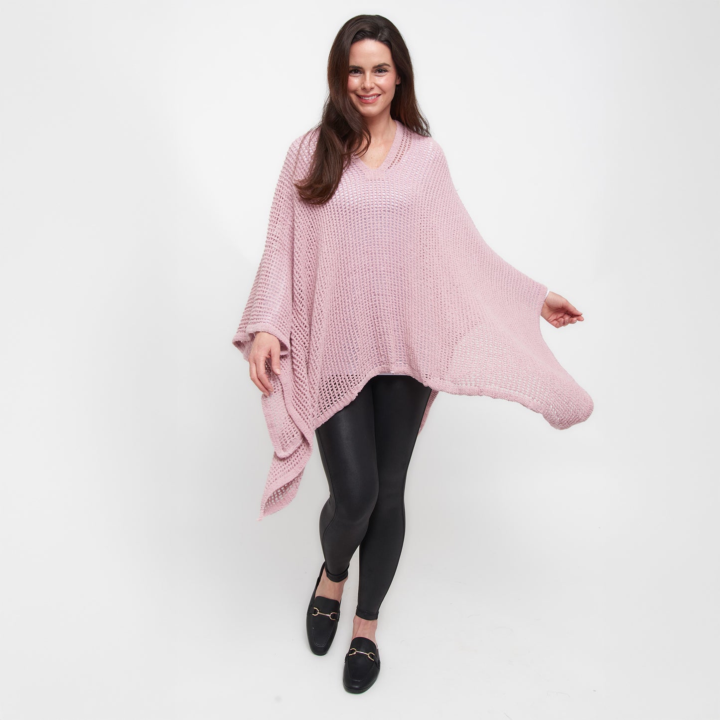 Presley One Size Open Sweater Knit Poncho