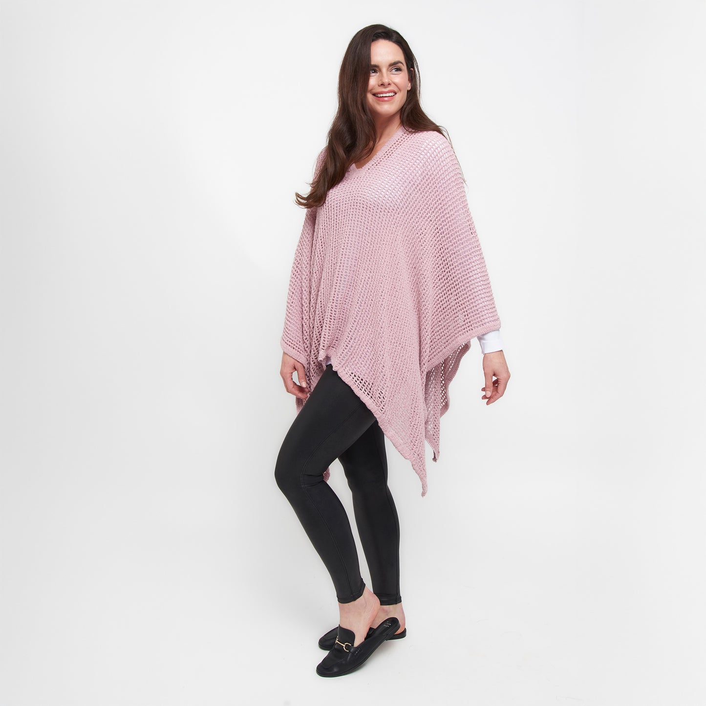 Presley One Size Open Sweater Knit Poncho